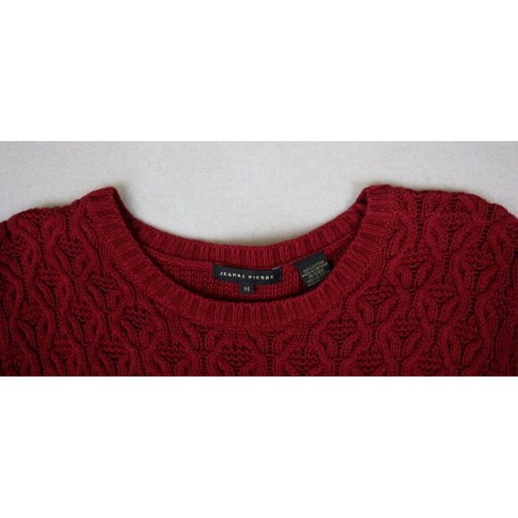 JEANNE PIERRE - WOMEN'S DARK RED COTTON PULLOVER TUNIC SWEATER - SIZE M - Picture 4 of 8